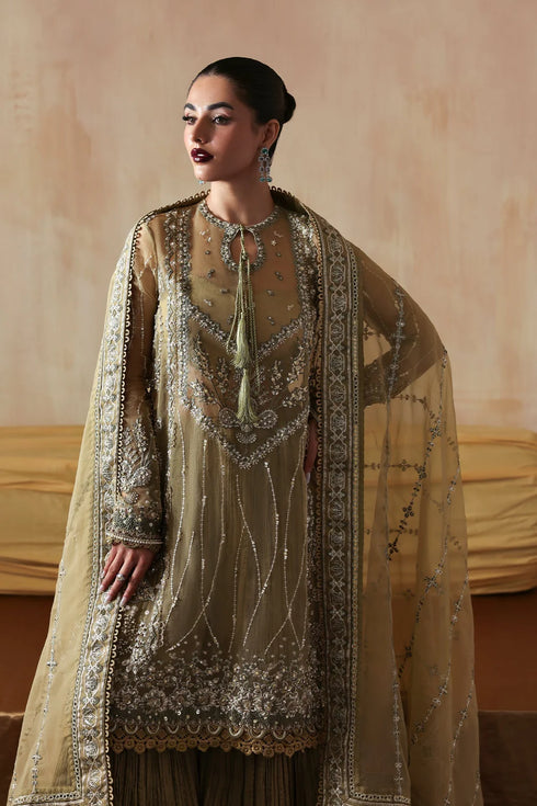 Zarposh Embroidered Organza Suit Zarqash
