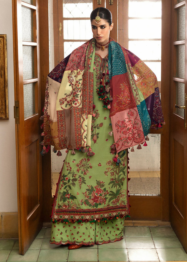 Hussain Rehar Embroidered  Karandi 3 Piece Suit Mosy