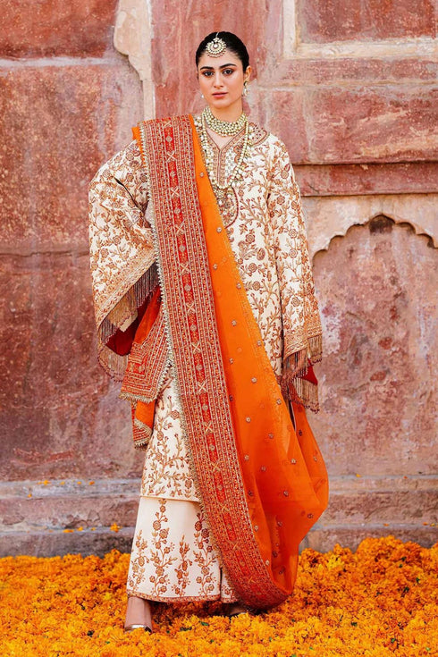 Akbar Aslam Embroidered Raw Silk 3 Piece suit ZARTAJ