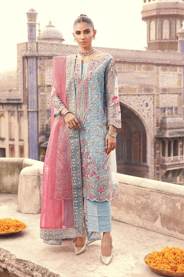 Maryam N Maria Embroidered Organza 3 piece suit Aquarelle MS23-550