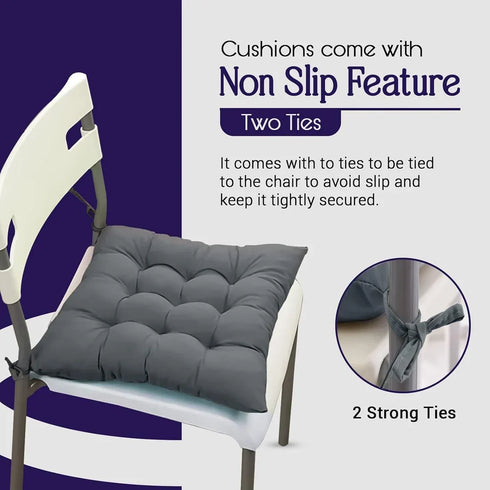Velvet Seat Pad for Armchairs 40x40 with Ties Thick Armchair Pad