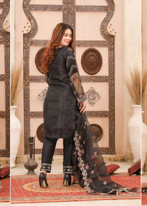UB Fashion Embroidered Cotton 3 Piece Suit UB-106