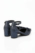 Kids Black Glitter Shoes BS-608