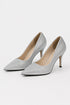 Silver Glitter Stiletto High Heel Court Shoes Pointed Toe 4.5 Inch — BS-12924