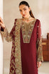 Farasha Embroidered Chiffon Suit Rouge Muse
