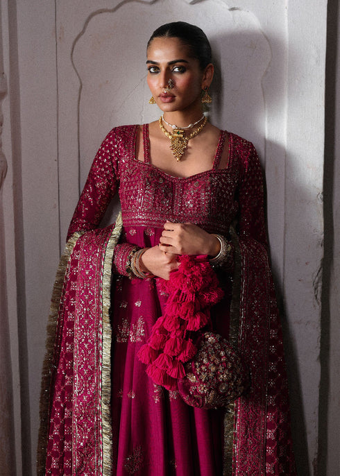 Hussain Rehar Embroidered Korwean Raw Silk Suit Gulpanra