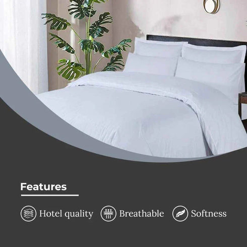 800 Thread 100% Egyptian Cotton Duvet Cover Set - White