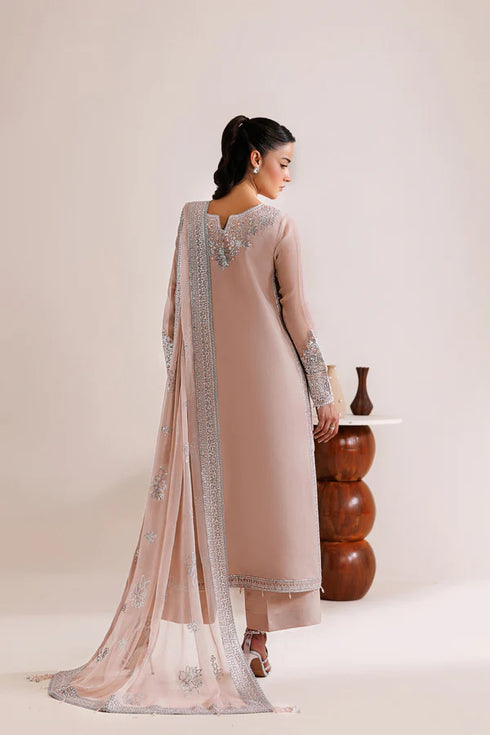 Farasha Embroidered Chiffon Suit Warm Lume