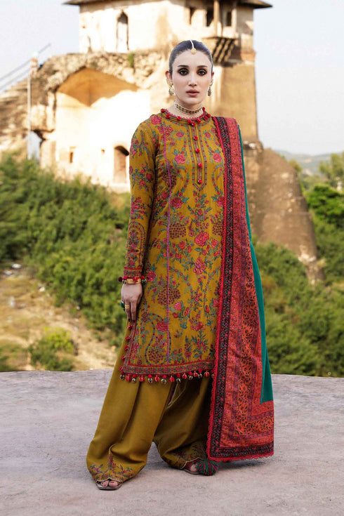 Hussain Rehar Embroidered Karandi 3 Piece Suit Aureate