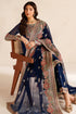 Farasha Embroidered Chiffon Suit Navy Lux