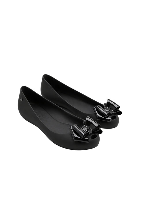 Women's Slip-On Jelly Ballet Flats with Elegant Bow Detail