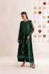 Farasha Embroidered Chiffon Suit Emerald Leaf
