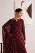 Farasha Embroidered Chiffon Suit Crimson Grace