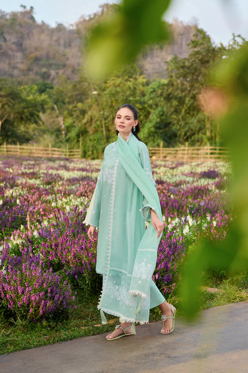 Farasha Embroidered Lawn 3 Piece Suit Marina Veil