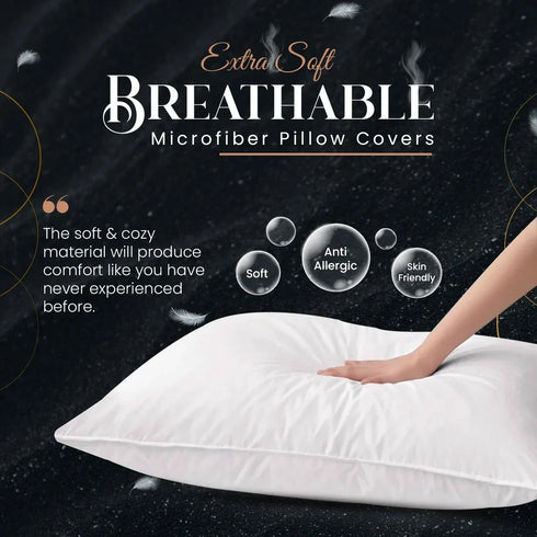 Pillow Cases Pack of 4 | Brushed Microfibre | 50x75 cm