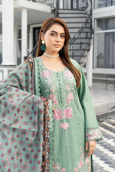 Munira Designer Embroidered Cotton Chikankari Suit MSL142