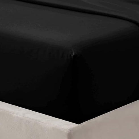 Shrinkage and Fade Resistant Deep Fitted Microfiber Sheets 30cm- Black