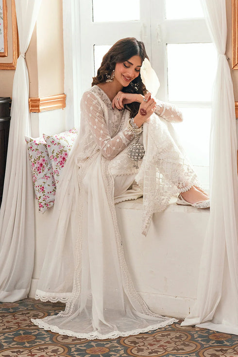 Azure Embroidered Chiffon Suit Magnolia