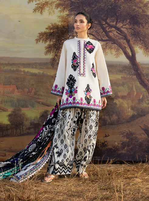 Zainab Chotani Embroidered Jacquard Suit Nivara 17