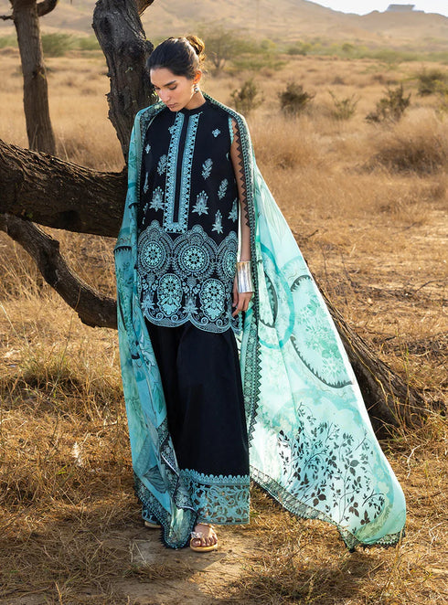 Zainab Chotani Embroidered Jacquard Suit Silva 10