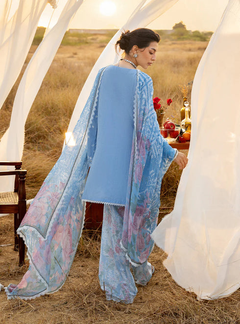 Zainab Chotani Embroidered Jacquard Suit Azule 05