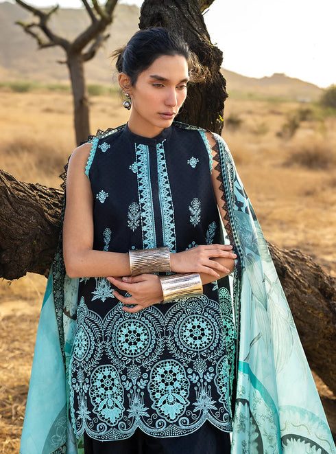 Zainab Chotani Embroidered Jacquard Suit Silva 10