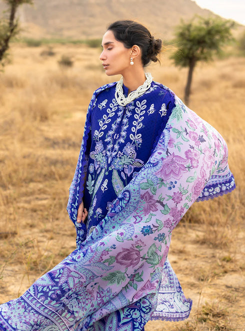 Zainab Chotani Embroidered Jacquard Suit Viola 13