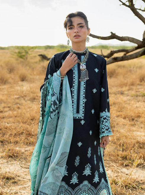 Zainab Chotani Embroidered Jacquard Suit Silva 10