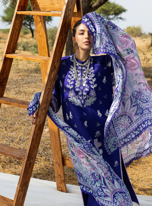 Zainab Chotani Embroidered Jacquard Suit Viola 13