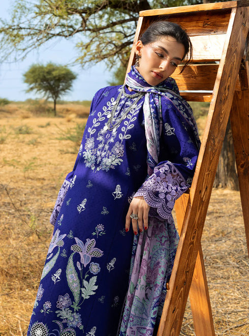 Zainab Chotani Embroidered Jacquard Suit Viola 13