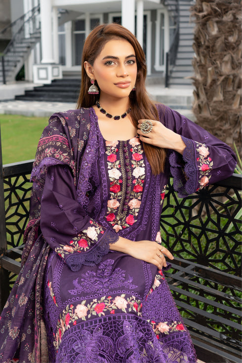 Munira Designer Embroidered Cotton Chikankari Suit MSL143