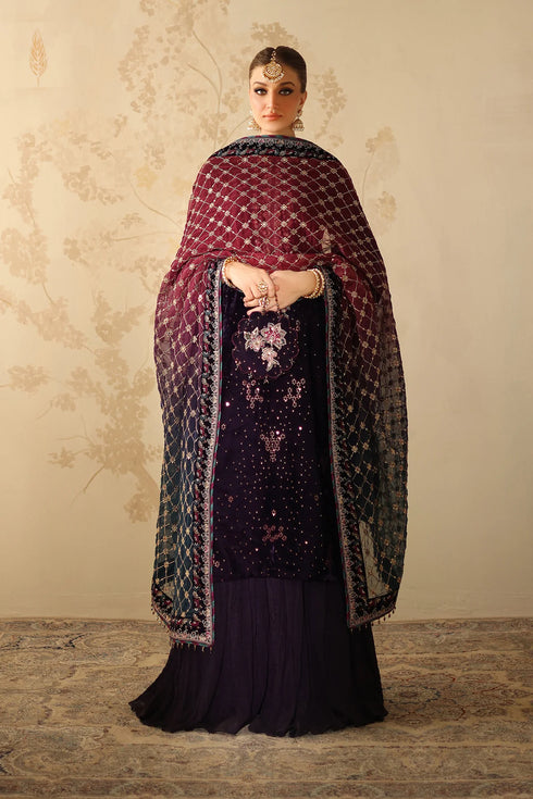 Barqoue Embroidered Velvet Suit UF-4319