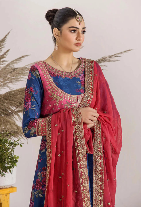 Adan Libas Printed Satin Lawn Suit 33312