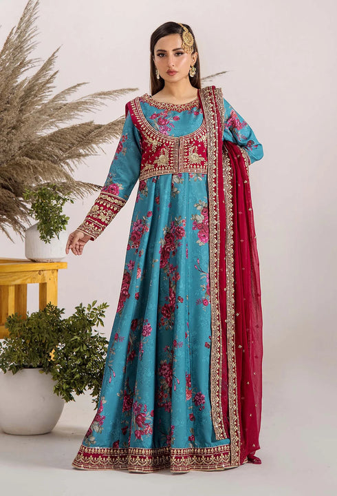Adan Libas Printed Satin Lawn Suit 33313