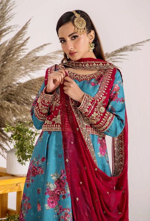 Adan Libas Printed Satin Lawn Suit 33313