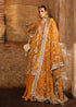 Hussain Rehar Embroidered Net 3 Piece Suit Saffron