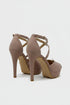 Women's Nude Suede Cross Strap Higha Heel Sandals Open Toe Stiletto BS27