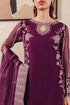 Farasha Embroidered Chiffon 3 piece suit Plum Affair