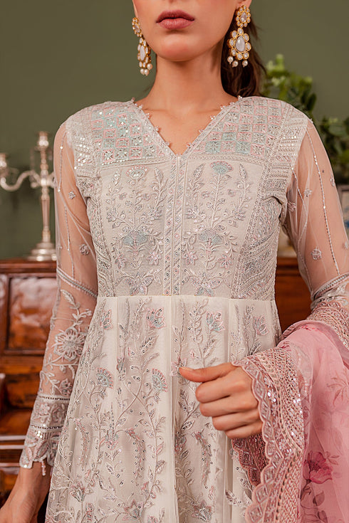 Farasha Embroidered Net 3 piece suit Isabel