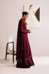 Farasha Embroidered Chiffon Suit Crimson Grace