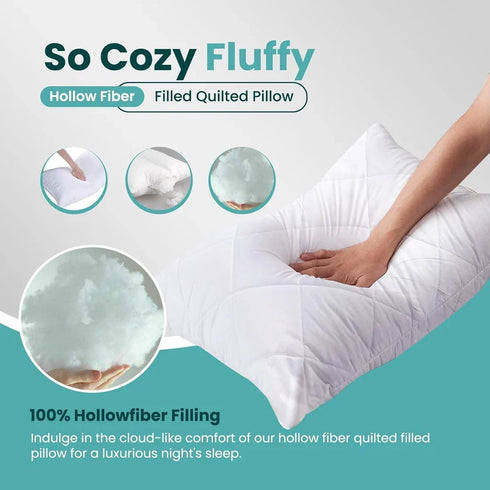 Filled Pillow Hotel Quality - Ultra Soft Bed Pillows with Pillow Protector