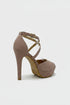 Women's Nude Suede Cross Strap Higha Heel Sandals Open Toe Stiletto BS27