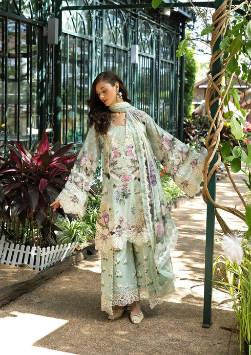 Elaf Digital Printed Lawn Suit ESA-4B MINT MEADOW