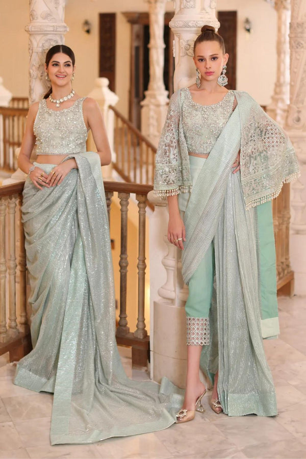 Noor By Sadia Asad Embroidered  Chiffon 3 Piece Suit D6-Luna
