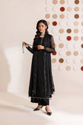 Farasha Embroidered Chiffon Suit Charcoal Whisper