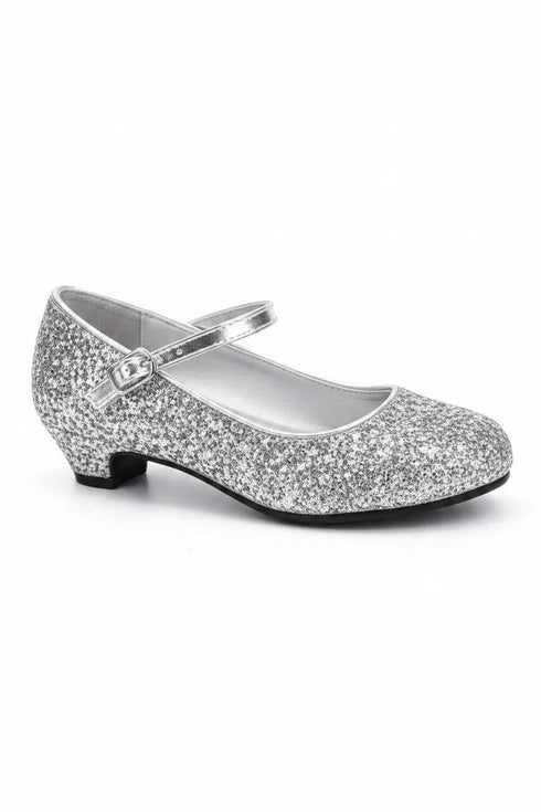 Kids Silver Glitter Shoes BS-41