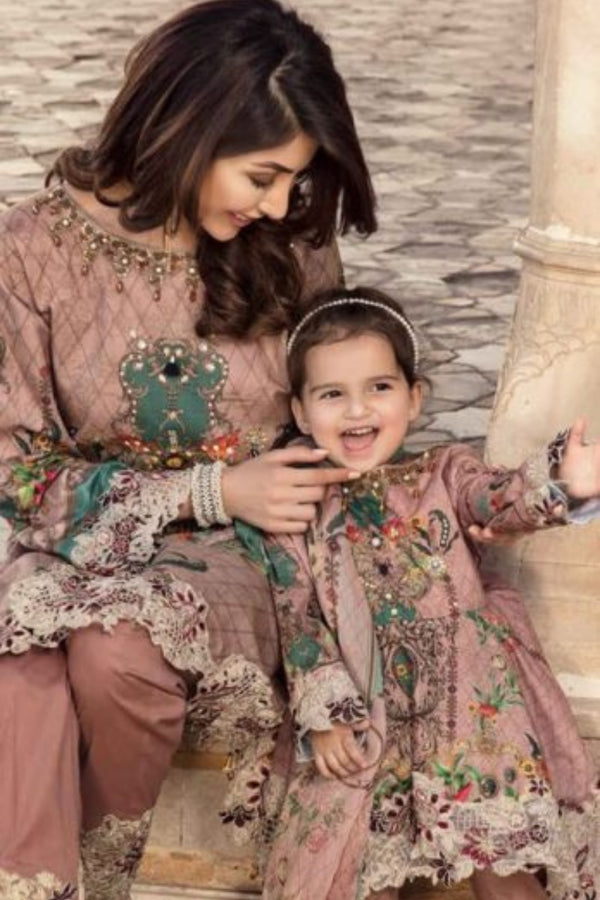 Simrans Kids Digital Print Frock Outfit with Embroidered Trousers - S11K