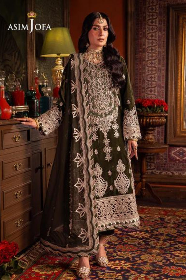 Asim Jofa Embroidered Velvet 3 Piece Suit AJMM-05