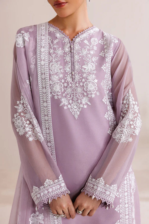 Farasha Embroidered Chiffon Suit Lilac Solace