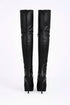 Women's Black Matte Thigh High Over The Knee Stiletto Boots Zip 14777
